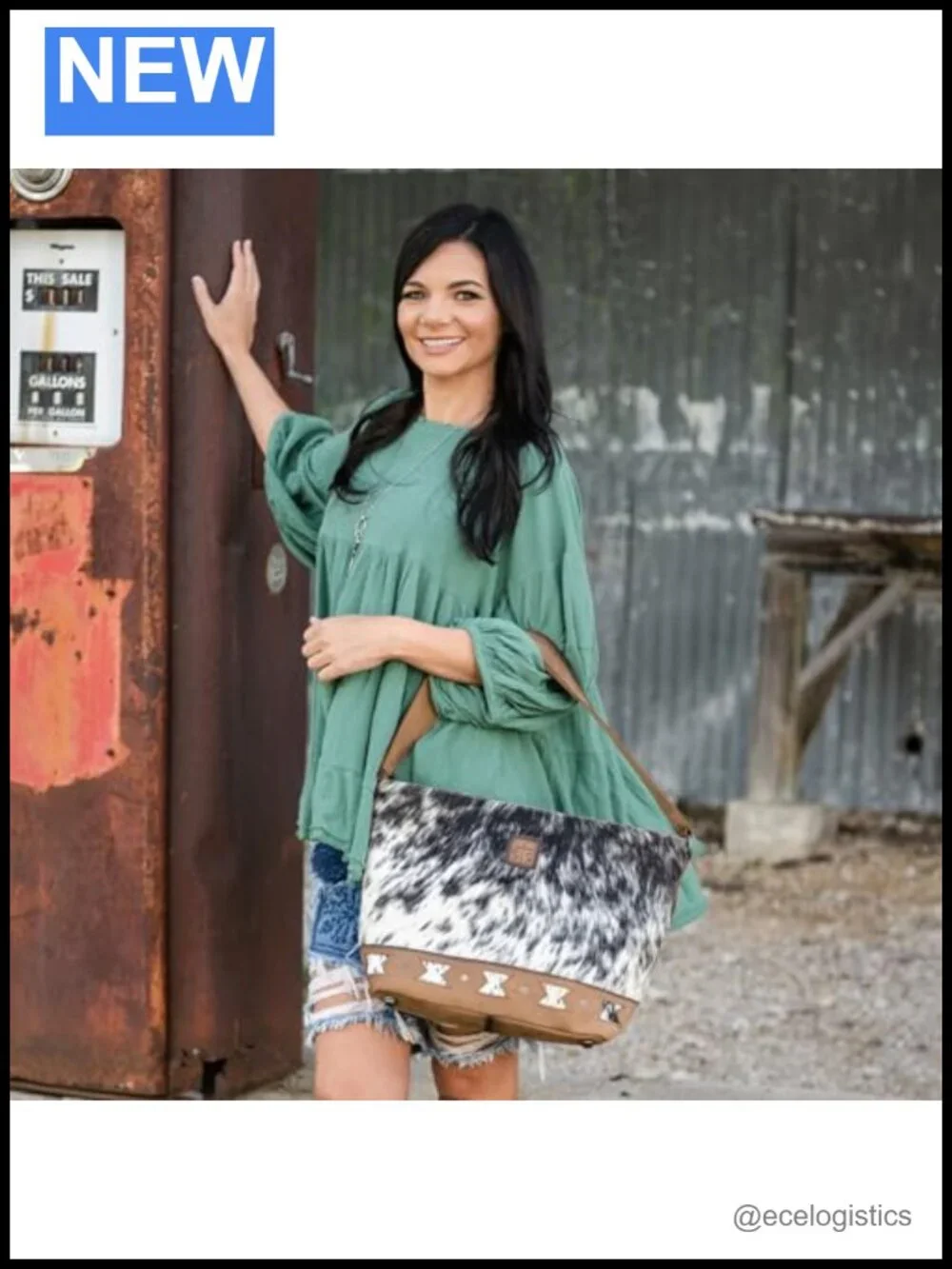 Genuine Hair on Hide Leather Top-Handle Satchel Purse with Shoulder Strap